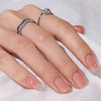 Press On Nails Short - BTArtbox Glue On Nails with Nail Glue, Reusable Stick On Nails, Nude Square Press On Nails in 15 Sizes - 30 Soft Gel Fake Nails Kit, Caramel