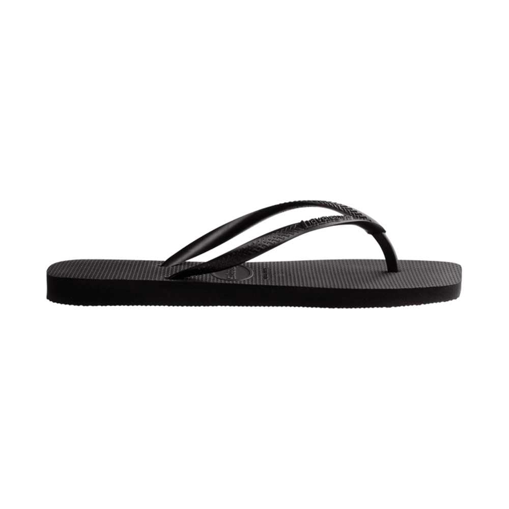 Havaianas Women's Slim Square Solid Flip Flops, Black, 7-8 Medium US