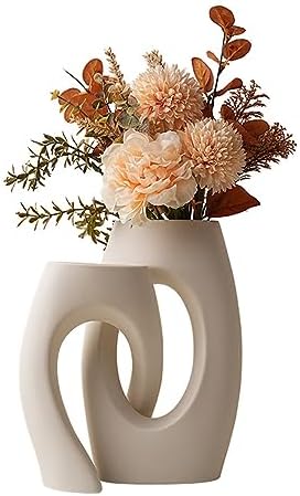 Ceramic Vase, Modern Minimalist Geometric Decorative Vase Sets for Home Décor, Events, Office, Garden, Wedding -White