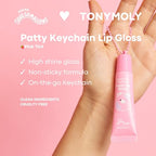 TONYMOLY x Squishmallow Easter Basket Stuffer Patty Keychain Strawberry Shortcake Lip Gloss - Sheer Pigmented Glossy Lip Stain, Hydrating Nourishing High Shine, Non-Sticky, Tinted Pink, 11ml