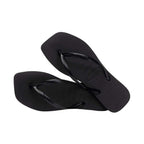 Havaianas Women's Slim Square Solid Flip Flops, Black, 7-8 Medium US
