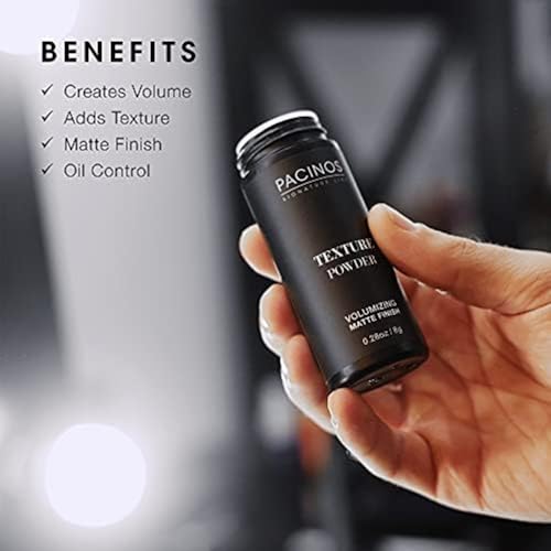 Pacinos Texture Powder - Lightweight Root Lifting Powder with Matte Dry Finish for Texture, Volume & Thickness - Shaker Bottle for Easy Hair Styling - 30g