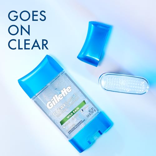 Gillette Antiperspirant and Deodorant for Men, Clear Gel, Wild Rain Scent, 3.8 oz (Pack of 2)