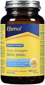Efamol - Beautiful-Skin Evening Primrose Oil, clinically proven to improve skin moisture, elasticity and firmness, wrinkles and dull skin, naturally rich in GLA - 500 mg 180 Softgel Capsules