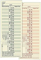 Adams Time Cards, Bi-Weekly, 2-Sided, Overtime Format, 3-3/8" x 9", Manila, Green/Red Print, 200-Count (9675-200)