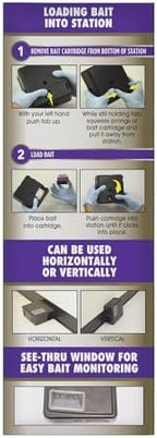 Tomcat Advanced Brand Rat & Mouse Bait with Refillable Station, Indoor and Outdoor Use, 1 Station and 12 Poison Block Refills