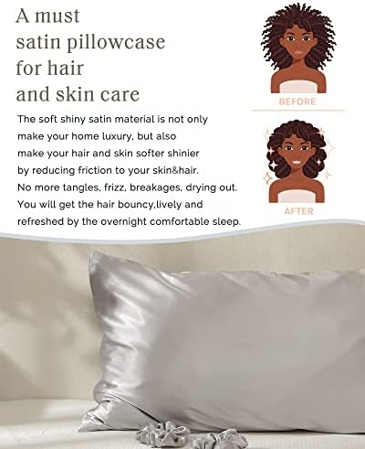 Yanibest Satin Pillowcase, King Size Pillow Cases Set of 2 - Silk Pillow Cases for Hair and Skin with Zipper, Silk Pillow Cases King for 20"x40", Exquisite Packaging for Women Men