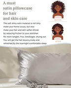 Yanibest Satin Pillowcase, King Size Pillow Cases Set of 2 - Silk Pillow Cases for Hair and Skin with Zipper, Silk Pillow Cases King for 20"x40", Exquisite Packaging for Women Men