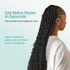 Body Wave Braiding Hair Human for Boho Braids Bohemian Knotless Easy to Work with at Salon/Home Wavy Bulk 2 Bundles 100g 22 Inch Jet Black for Stylists/Hairdresser
