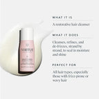 VIRTUE Smooth Sulfate Free Shampoo for Frizz Control for Curly Hair, Safe for All Hair Types, Color Safe