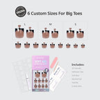 BTArtbox Press On Toenails - Real Square Glaze Black French Tip Toe Nail Press Ons with Glue for Women, Opaque Fake Toe Nail Tips in 15 Sizes - 30 Toenails Kit, Gunmetal