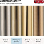 Delta Faucet Nicoli Widespread Bathroom Faucet 3 Hole, Gold Bathroom Sink Faucet, Drain Assembly, Champagne Bronze 35849LF-CZ