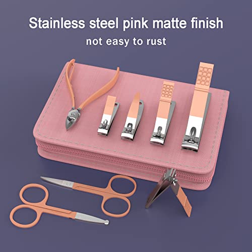 Manicure Set Personal Care, Nail Clipper Kit, Professional Nail Clipper Pedicure Set, Nail Tools with Luxurious Travel Case, Gifts for Men Women Family Friend, 31 Pieces (Pink)