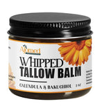 Whipped Tallow for skin Moisturizer with calendula and bakuchiol oil | tallow for skin care - handmade grass-feed Frankinsence tallow face cream- organic facial balm (Sandalwood Vanilla)