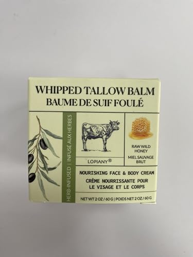 Beef Tallow for Skin, Beef Tallow and Honey Balm, All-Natural Face Body Moisturizer Nourishes and Hydrates the Skin, Grass Fed Whipped Tallow Honey Balm Infused with Raw Wild Honey 2oz