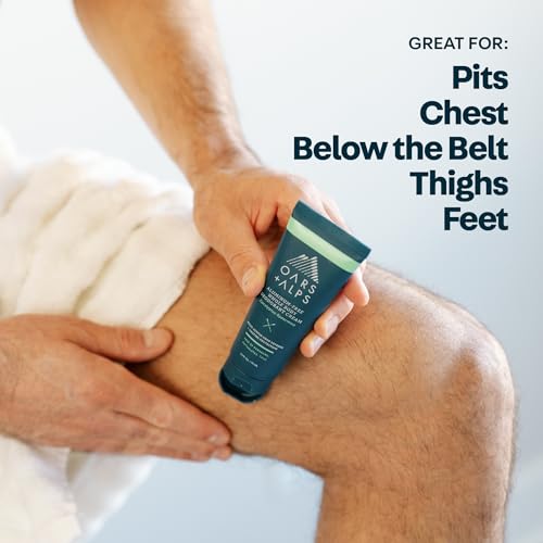 Oars + Alps Whole Body Deodorant Cream For Men - Multi-Action Odor Defense - Aluminum Free, Baking Soda Free, Anti-Chafe - 2.5 Ounce Tube - Eucalyptus Spearmint