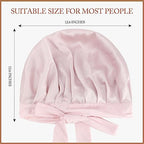 22 Momme 100% Mulberry Silk Bonnet for Women, Silk Sleep Cap for Hair Care, Silk Hair Wrap for Sleeping with Elastic Stay on Head All Night (Pink)