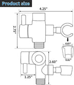 G-Promise Solid Metal Shower Arm Diverter with Holder for Hand Held Showerhead and Fixed Spray Head, G 1/2 3-Way Bathroom Universal Diverter System Replacement Part (Brushed Nickel)