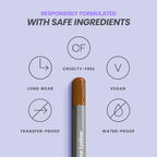Wonderskin 1440 Longwear Brown Waterproof Eyeliner Pencil - Sharpenable Eyeliner Pencil and Smudge Proof Eye Liner Pencils (Brown Sugar)
