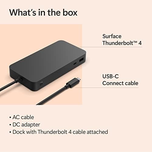 Microsoft Surface Thunderbolt 4 Dock - High-Speed Docking Station with Dual 4K Monitor Support