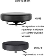 TAKE UR SEAT® 15" Table Height Adjustable Round Seat Stool Heavy Duty Built and Shipped Within 24 Hours, Spa, Medical, Lab, Black (Self-Braking Caster)