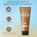 Tallow Sunscreen, Beef Tallow for Skin, Organic Beef Tallow Sunscreen, Unscented Grass-Fed Beef Tallow Natural Moisturizing Cream for All Skin Type Deep Hydration Non Greasy Anti White Cast