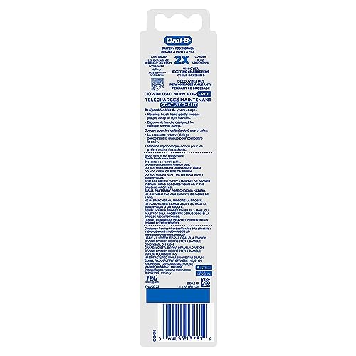 Oral-B Kid's Battery Toothbrush Featuring Disney's Little Mermaid, Soft Bristles, for Kids 3+ (Pack of 2)