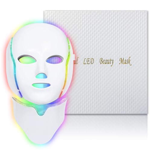 Red Light Therapy for face, 7 Colors LED Face Mask Light Therapy, Led Face Mask Light Therapy At Home, Blue Red Light Therapy Mask for Face