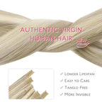 WENNALIFE U Tip Hair Extensions Human Hair, 50g 50s 22 Inch Ash Blonde Highlighted Platinum Blonde Remy Hair Extensions K Tip Hair Extension Real Human Hair Invisible Straight Keratin Hair Extensions