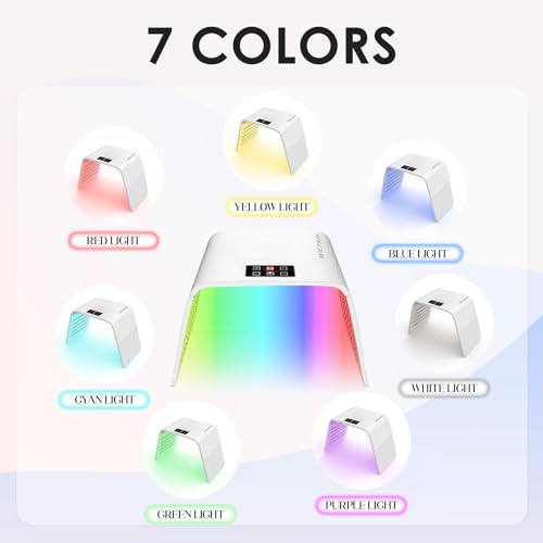 Red-Light-Therapy, Red Light Therapy for Face, 7 Colors Facial Led Light Therapy Face Mask,SPA Equipment for Skincare at Home