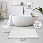 ZIKIBL Stone Bath Mat Diatomaceous Earth Shower Mat Non-Slip Super Absorbent Diatomite Stone Mats for Bathroom Floor/Ktichen Cuonter Quick-Drying Easy to Clean Light White