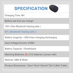 Wokyo Rechargeable 312 Hearing Aid Batteries and 312 Battery Charger Hearing Aid Charger Travel Case for 312 Hearing Aid Amplifiers Battery Charger with 4 Pack 312 Rechargeable Batteries