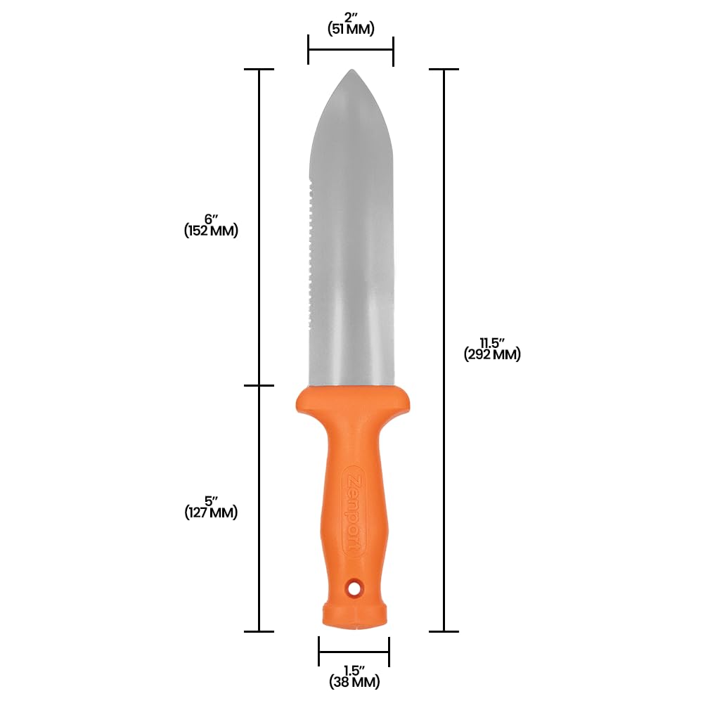 Zenport K245 ZenBori Soil Knife with 6-Inch Stainless Steel Serrated Blade