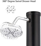 VINGLI Solar Heated Shower, 5.5 Gallon Outdoor Shower with Shower Head and Foot Shower Tap for Outdoor Backyard Poolside Beach Pool Spa,Black (5.5 Gallon)