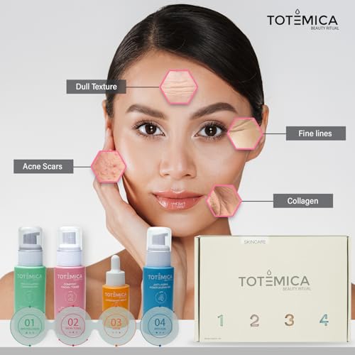 Skin Care Set, 4-Step Ritual Skin Care Kit - Cleanser, Toner, Serum & Moisturizer for Dry Skin – Vegan, Cruelty-Free, Natural Ingredients for All Skin Types - Skincare with Anti-Aging