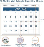 Calendar 2025-2026 - Wall Calendar from July 2025 to December 2026, 2025-2026 Calendar with Thick Paper, 8.5" x 11", Blue