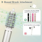 Round Brush Attachment for Shark FlexStyle Blow Dryers Attachments, Normal Oval Round Volumizing Brush Styling for Straight, Wavy, Curly, and Coily Hair, Sliver