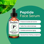 TruSkin Peptide Serum For Face – with Collagen Boosting Peptides, Amino Acids, Green Tea, Aloe and Vitamins B5 & E – Skin Barrier Support, Stronger and Firmer-Looking Skin, 1 fl oz