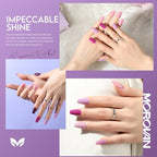 Morovan Nail Polish Set Fingernail: Lilac Light Purple Quick Dry Nail Polish Kit 0.25oz Lavender Regular Nail Polish Pack Glossy Finger Nail Polish Gifts for Women