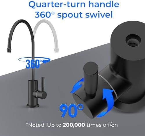 Waterdrop Filtered Water Faucet for Kitchen Sink, Reverse Osmosis, Stainless Steel, Black