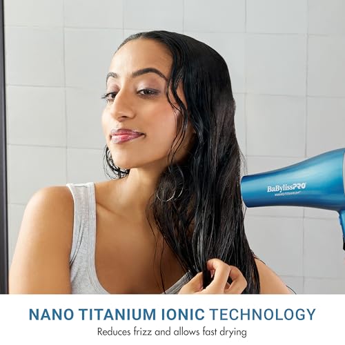 BaBylissPRO Hair Dryer, Nano Titanium 2000-Watt Blow Dryer, Professional/Ionic
