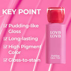 Pudding Glow Korean Lip Tint | Long-Lasting Lip Gloss Tint for Glowy | Moisturizing, Non-Sticky Glossy Lip Stain 0.14 Oz (05 PINK LAMP)