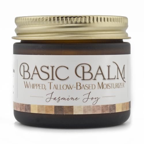 Thompson’s Tallow – Beef Tallow for Skin, 100% Grass-Fed Whipped Tallow Balm Moisturizer with Abyssinian Oil, Manuka Honey & Propolis, Herb-Infused, USA Handmade, Jasmine