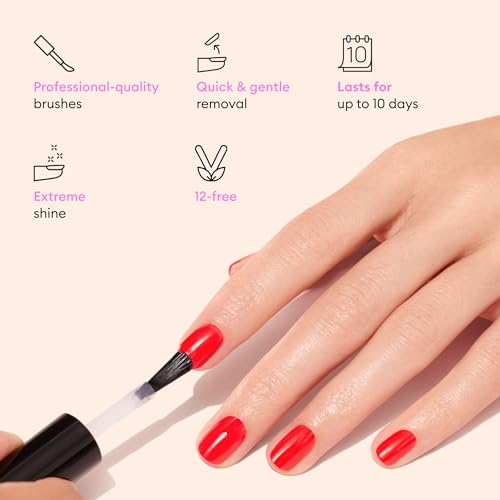 Manucurist • Green Flash Top Coat • Vegan LED Gel Nail Polish Top Coat • 12-Free • Plant-Based Ingredients • Made in France • 0.5 fl oz