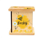 Wooden Piggy Bank for Kids and Adults, Personalized Gift Handmade in USA by BloomOwl, Custom Piggy Bank, Personalized Banks for Kids, Gifts for Baby Boys and Girls (Bee)