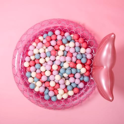 GOGOSO Ball Pit Balls for Toddler, Baby Plastic Playballs Kids Soft Pastel Pelotas Non-Toxic BPA-Free,Cream Pink+Blue+Purple+White,100 Balls