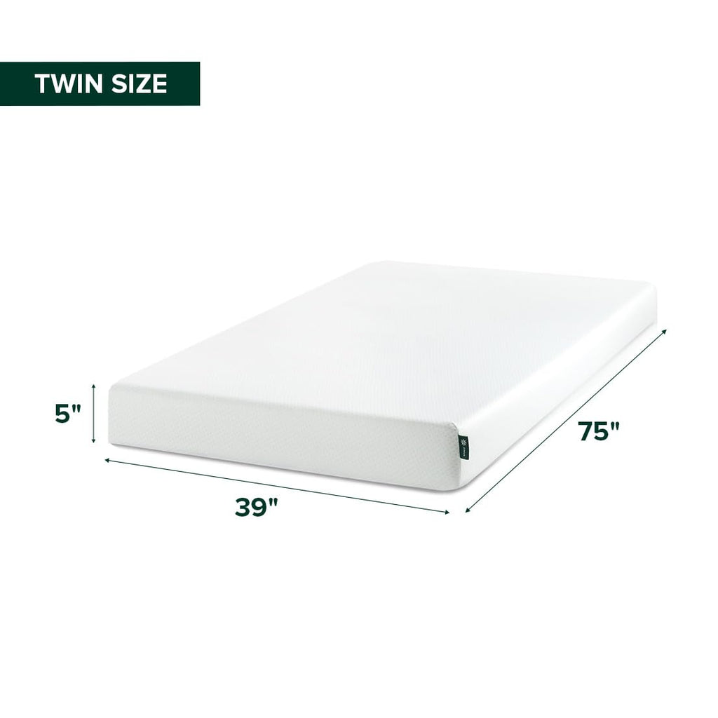 Zinus 5 Inch Twin Green Tea Memory Foam Mattress, Medium Firm Feel