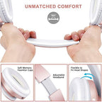 ZIHNIC Bluetooth Headphones Over-Ear, Foldable Wireless and Wired Stereo Headset Micro SD/TF, FM for Cell Phone,PC,Soft Earmuffs &Light Weight for Prolonged Wearing(Rose Gold)