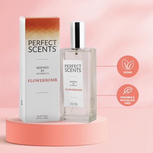 Perfect Scents Fragrances | Inspired by V&R’s Flowerbomb | Women’s Eau de ToileƩe | Vegan, Paraben, Phthalate Free | Never Tested on Animals | 3.4 Fl Oz