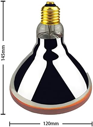 2 Pack Heat Lamp Infrared Bulbs PAR38 Glass Lamp Bulb for Food Service, Brooder Bulb, Chicks, Pet, Bathroom, Light Therapy Use E26 Base, Flood Light Heat Lamp Bulb. (125W, Red)